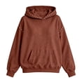 thumbnail image 3 of Women Studded Decor Pullover Hoodie, Long Sleeve Drop‑Shoulder Hooded Sweatshirt with Kangaroo Pocket, Casual Street‑Chic Loose Fit Outfits for Spring Streetwear Fall Daily Wear, 3 of 3