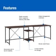 thumbnail image 3 of Mainstays Two-Way Convertible Desk with Lower Storage Shelf, Canyon Walnut Finish and Black Metal Frame, 3 of 13
