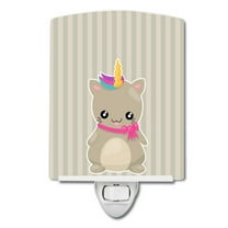 Caroline's Treasures BB9144CNL Mouse Unicorn on Stripes Ceramic Night Light, 6x4x3", multicolor