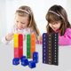 thumbnail image 2 of 51 Uds cubo de porcentaje de fracción matemática torre de pilas de aprendizaje de enseñanza de matemáticas Tmvgtek juguetes de los niños, 2 of 9