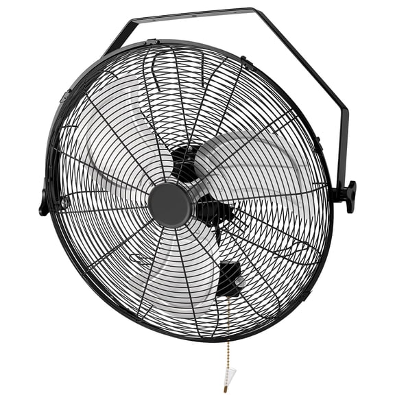 20 Inch Wall Mount Fan, 3-Speed, 360° Tilting Head, Maximum Airflow 4700 CFM, Suitable for Industrial, Commercial, and Residential Use, Black, FOHERE
