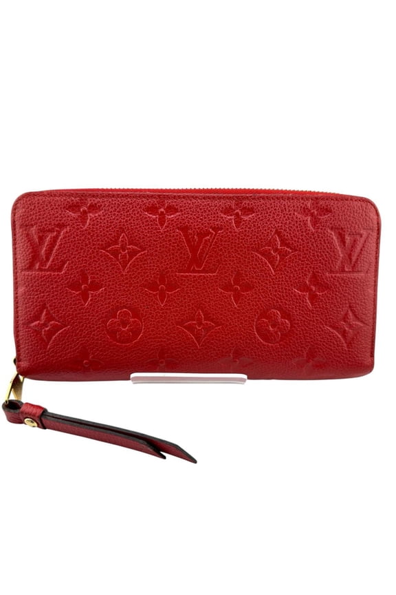 Pre-Owned Louis Vuitton Monogram Empreinte Zippy Wallet M60547 Red (Good)