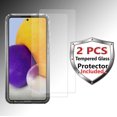 thumbnail image 2 of Galaxy A52 5G Case Clear, (2 Pack) Temerped Glass Screen Protector for Galaxy A52 5G 6.5" 2021, Njjex Crystal Clear Shock Absorption Technology Bumper Soft TPU Cover Case -Black, 2 of 10