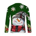 thumbnail image 4 of Brondbend Men's Tops Christmas Men’s Shirts Long Sleeve Crewneck Workout Pullover Printed Fashion Blouse Loose Club Clothes Green, 4 of 4