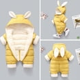 thumbnail image 3 of Actoyo Baby Girl Boy Rabbit Ear Hooded Down Coat Jumpsuit Winter Warm Fleece Romper Bodysuit, 3 of 5