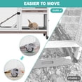 thumbnail image 5 of Aivituvin 2-Story Rabbit Hutch Bunny Cage Wooden Rabbit Cage Indoor/Outdoor with Chew-Proof Ramp, 2 Leak-Proof Pull-Out Trays, Lockable Wheels for Rabbits, Guinea Pigs, Small Animals Brown, 5 of 9