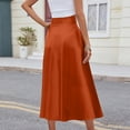 thumbnail image 4 of LWavelet Button-Front Maxi Skirt with Belt Women Daily Casual Flowy Stylish Versatile Bottoms Orange XL, 4 of 6
