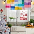 thumbnail image 5 of Colorful Abstract Art Curtain Valances for Windows, Kitchen Valance Window Treatments Panel 2 Pack, Geometric Modern Oil Painting Rod Pocket Short Curtains for Bathroom Bedroom 42 x 18 Inch, 5 of 8