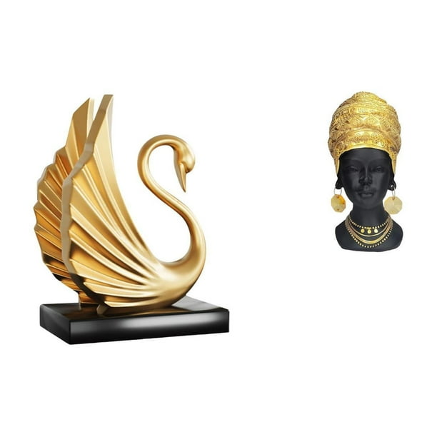 Figura De Mujer Cisne, Estatua Decorativa, Colección De Mesa, Pieza De Arte Moderno, Escultura Animal Para Sala De Estar, Gabinete, Decoración Del Hogar, Adorno, Regalo, Decoración Del