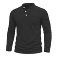thumbnail image 5 of VgaVtl Men Long Sleeve T Shirts for Men Fall Winter Cotton Button Vintage with Pocket Black Henley Mens Tops Casual, 5 of 8