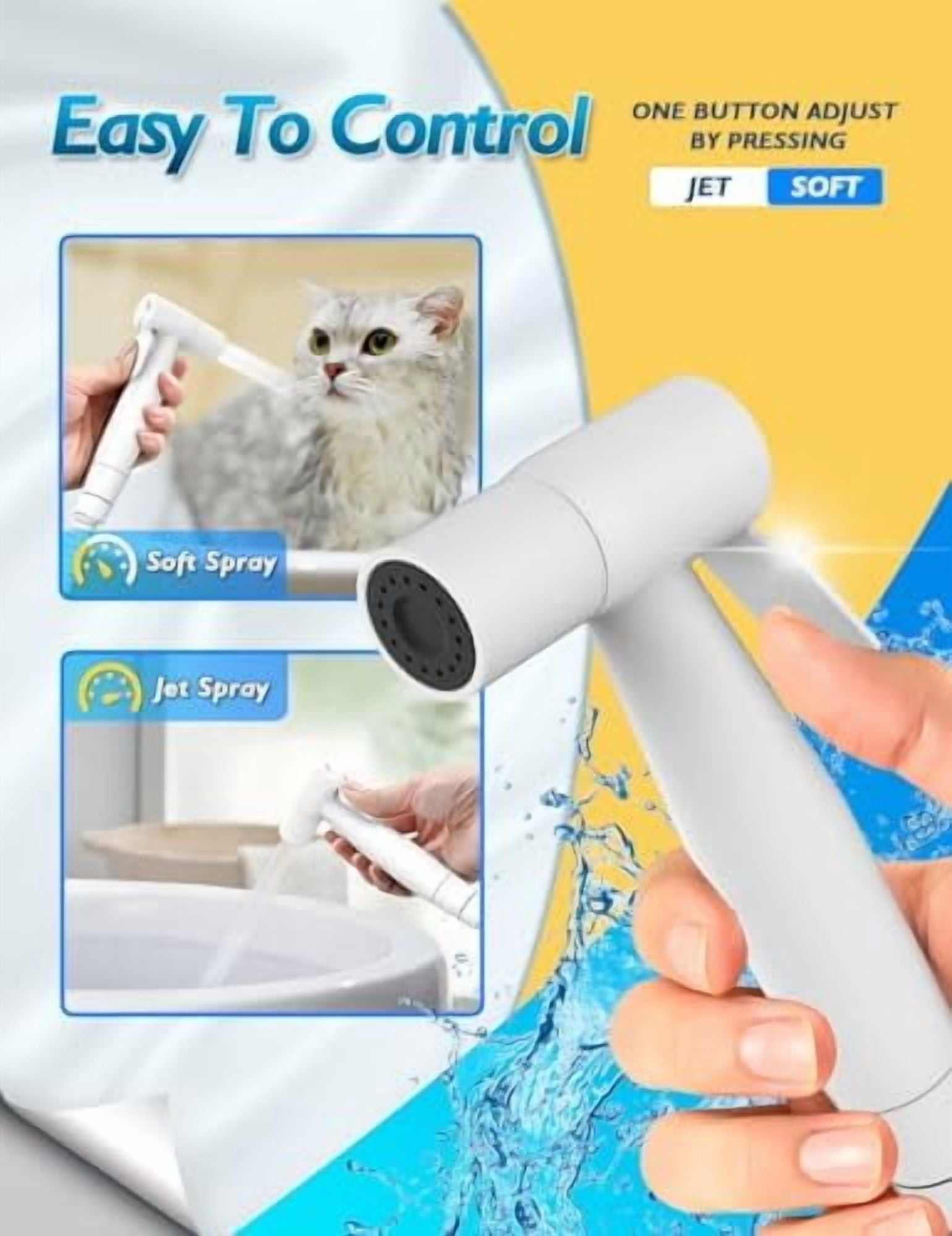 Matte White Handheld Bidet Sprayer for Toilet, Jet Sprayer for Toilet Muslim Shower, Adjustable Cloth Diaper Sprayer Bidets Attachment for Toilet, Bidet Hose for Feminine Wash