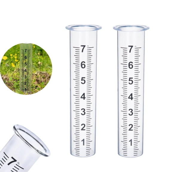 Rain Gauge Replacement Tube,Reusable 7 inch Measure Tube for Home,Pack of 2 Plastic Rainfall Meter Tube for Yard,Garden,Home Use