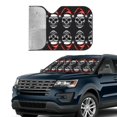 thumbnail image 2 of Yiaed Skull santa hat Print Car Windshield Sunshade Front Auto Car Front Window Sun Shade Foldable Sun Visor Shield Cover Auto Accessories for Sedan SUV Truck-Medium, 2 of 5
