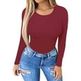 thumbnail image 2 of Xishao Women's Round Neck Short Sleeve T Shirts Basic Bodysuits Xishao ropa, 2 of 2