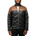 thumbnail image 3 of X RAY Jeans Mens Grainy PU Jacket Quilted Sleeves with Faux Shearling Lining, Brown/Black, S, 3 of 8