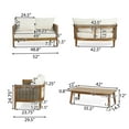 thumbnail image 5 of Rattler Acacia Wood 4-Piece Outdoor Chat Set with Cushions, Teak, Mixed Brown, and Beige, 5 of 14