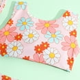 thumbnail image 5 of Summer Toddler Girls Sleeveless Floral Prints Tops Shorts Hat Double Sided Swimwear Girls Swim Suit Size 6x Teen Girls Swimwear Two Piece Girls Clothes 7 14 Swimsuit Girl 12 Guard Swimwear Girl, 5 of 8