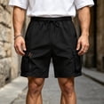 thumbnail image 3 of Satingcolo Men's Classic Outdoor Cargo Shorts with Pockets Versatile Plain Straight Leg Pants Summer Casual Workout Streetwear, 3 of 6