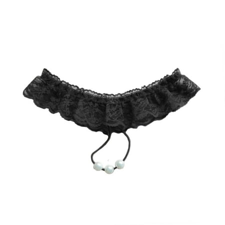

Bonrich Sexy Women Lace Underwear Massage Beading Panties Open Crotch Transparent Briefs Underpants 3Pack