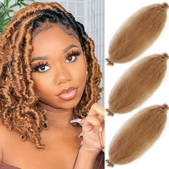 Afro Twist Hair Pre Fluffed Spring Twist Hair Pre Separated Wrapping Hair for Soft Locs Hair Extensions (24 Inch (Pack of 3), 27#)