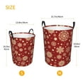 thumbnail image 3 of LNWH Laundry Basket, Red Christmas Snowflake Pattern Foldable Laundry Hamper with Handles Waterproof, Medium Size, 3 of 8