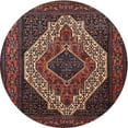 thumbnail image 1 of Ahgly Company Indoor Round Traditional Dark Gold Brown Medallion Area Rugs, 4' Round, 1 of 6