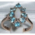 thumbnail image 2 of LBG British Made 14k Rose Gold Real Genuine Opal & Blue Topaz Womens Statement Ring - 33 size options - Size 8.25, 2 of 5