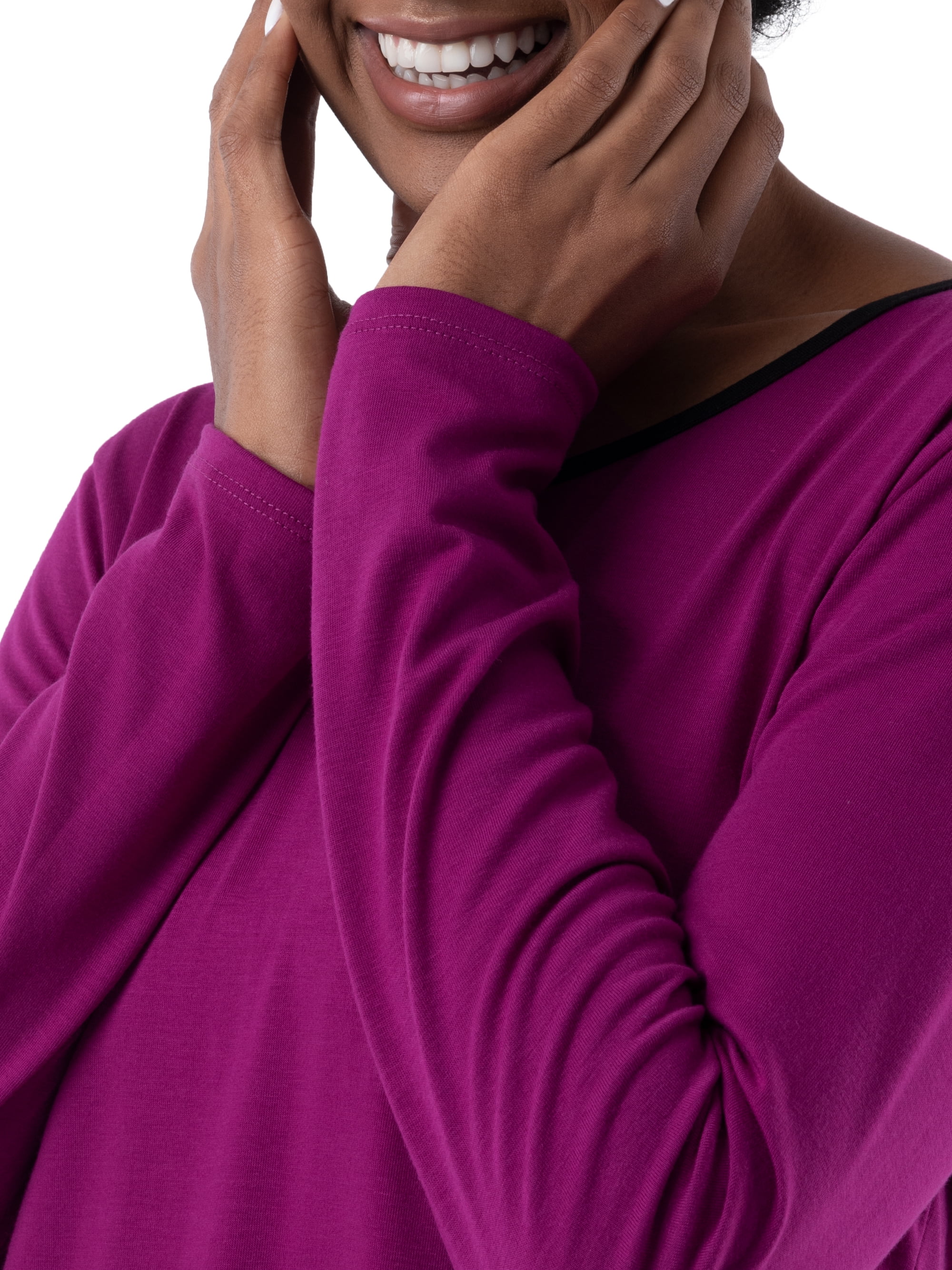 Fruit of the Loom Women's Sleep Soft & Breathable Long Sleeve Top & Pant Set, Sizes S-4X