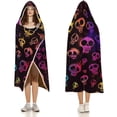thumbnail image 3 of Gothic Skull Fleece Wearable Blanket for Adults with Halloween Themed Hooded Blanket Warm Cozy Bones Gift for Women, 3 of 6