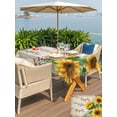 thumbnail image 5 of Outdoor Tablecloths with Umbrella Hole & Zipper, Sunflower 54x80 Inch Tablecloth Rectangle, Yellow Floral Waterproof Table Cloth, Patio/Pool/Picnic Table Covers, 5 of 8