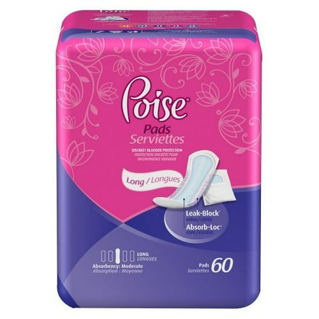 Poise Pads Moderate Absorbency Extra Coverage, 60 count