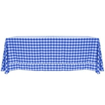 Ultimate Textile (5 Pack) 90 x 132-Inch Rectangular Polyester Gingham Checkered Tablecloth - for Picnic, Outdoor or Indoor Party use, Royal and White