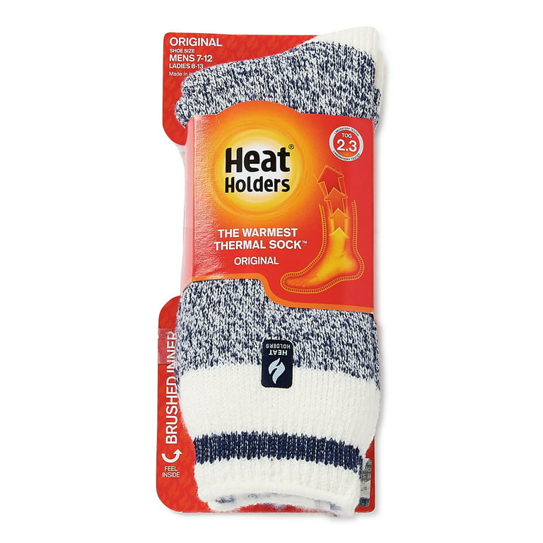Heat Holders® Men's Original Cream Block Twist Crew Socks