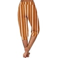 thumbnail image 6 of XuJwPNcy Womens Capri Pants Casual Summer Stripe Print Elastic Waist Capris Soft Active Stretch Cinch Bottom Pants, 6 of 6