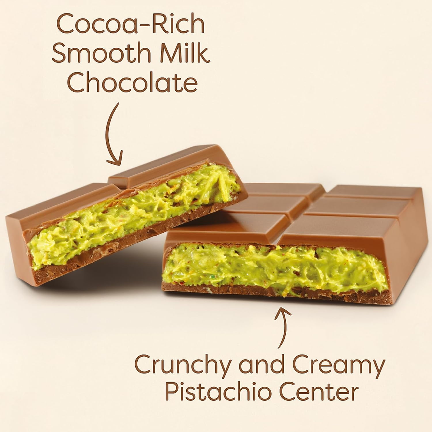 UniqBite Dubai Chocolate Bar BCF26 Pistachio, 10 PACK, 31.75 Oz, Viral Milk Chocolate Bar with Pistachio Cream and Kataifi, with Display Box