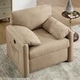 thumbnail image 2 of Oversized Accent Chair Mid-Century Modern Armchair for Living Room,USB and Type-C Ports,Comfy Reading Chairs for Bedroom with Side Pockets,Extra-Wide Single Sofa Chair (Beige, Set of 1), 2 of 7