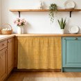thumbnail image 5 of Amber Small Cabinet Curtains 10"W x 11"L, Farmhouse Vintage Amber Solid Color Modern Sink Skirt Dust-Proof Short Curtain for Bathroom Vanity Storage Cubby Desk, Self Adhesive Privacy Drapes, 5 of 9