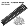 thumbnail image 4 of 36 Pcs Bicycle Carbon Steel Spokes 14G Bike Spoke 226mm Length with Nipples for Most Bicycle Black, 4 of 6