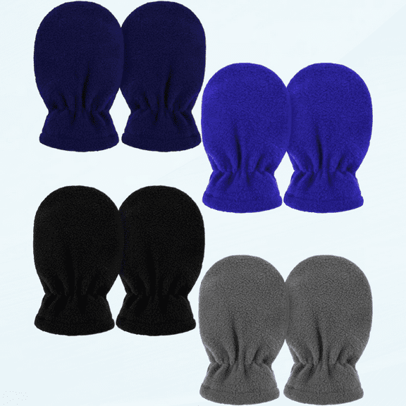 4 Pairs Baby Winter Mittens 6-12 Months Toddler Gloves Infant Warm Snow Fleece Mittens for Baby Boy Girl