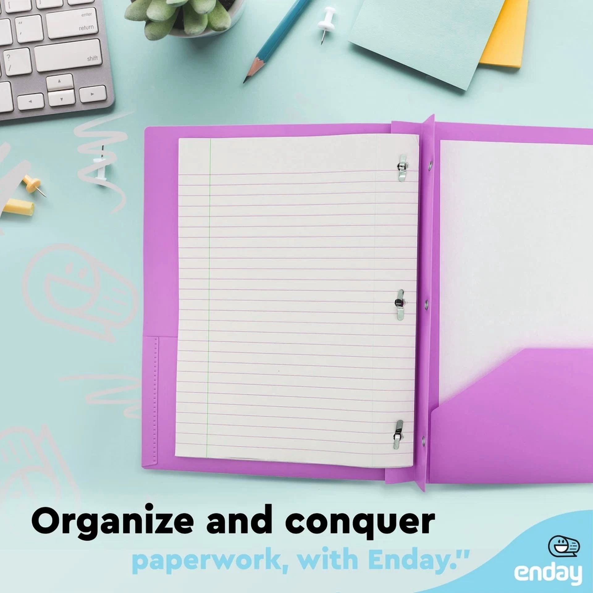 Plastic Folders With Pockets And Prongs Purple - Two Pocket Folder With Brads...