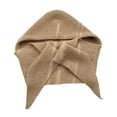 thumbnail image 3 of Bufanda con capucha, calentador de cuello y orejas, pasamontañas de invierno para ir de compras al libre en invierno Caqui, 3 of 10