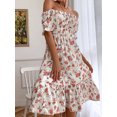 thumbnail image 3 of Txlixc Vestido floral femenino, manga corta, fiesta de verano de cintura alta Txlixc moda, 3 of 8