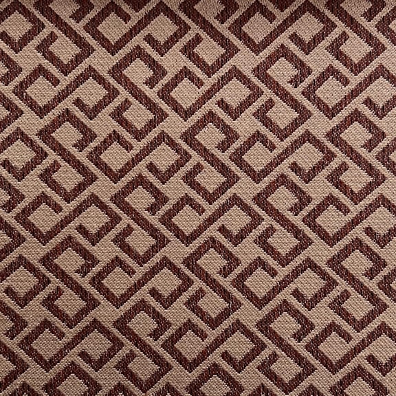 Decora Furnishings 54-Inch Polyester-Cotton Jacquard Fabric, Abstract Gridlock, By The Yard, Maple