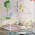 thumbnail image 3 of Full Size Wooden House Bed Frame, White, 3 of 9