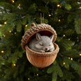 thumbnail image 2 of Resin Woodland Animal Acorn Hanging Ornaments, Cute Sleepy Forest Creature Decorations Festive Holiday Gift for Wreath Desktop Home Decor, 2 of 2