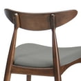 thumbnail image 6 of GDF Studio Abitha Mid Century Modern Fabric Upholstered Dining Chairs, Set of 2, Light Gray and Walnut, 6 of 6