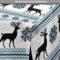 thumbnail image 4 of Nordic Dog Crate Cover, Chevron Zigzags Winter Floral Arrangement Norwegian Reindeer Snow Pattern, Easy to Use Pet Kennel Cover for Dogs, 35" x 23" x 27", Black White Sky Blue, by Ambesonne, 4 of 6