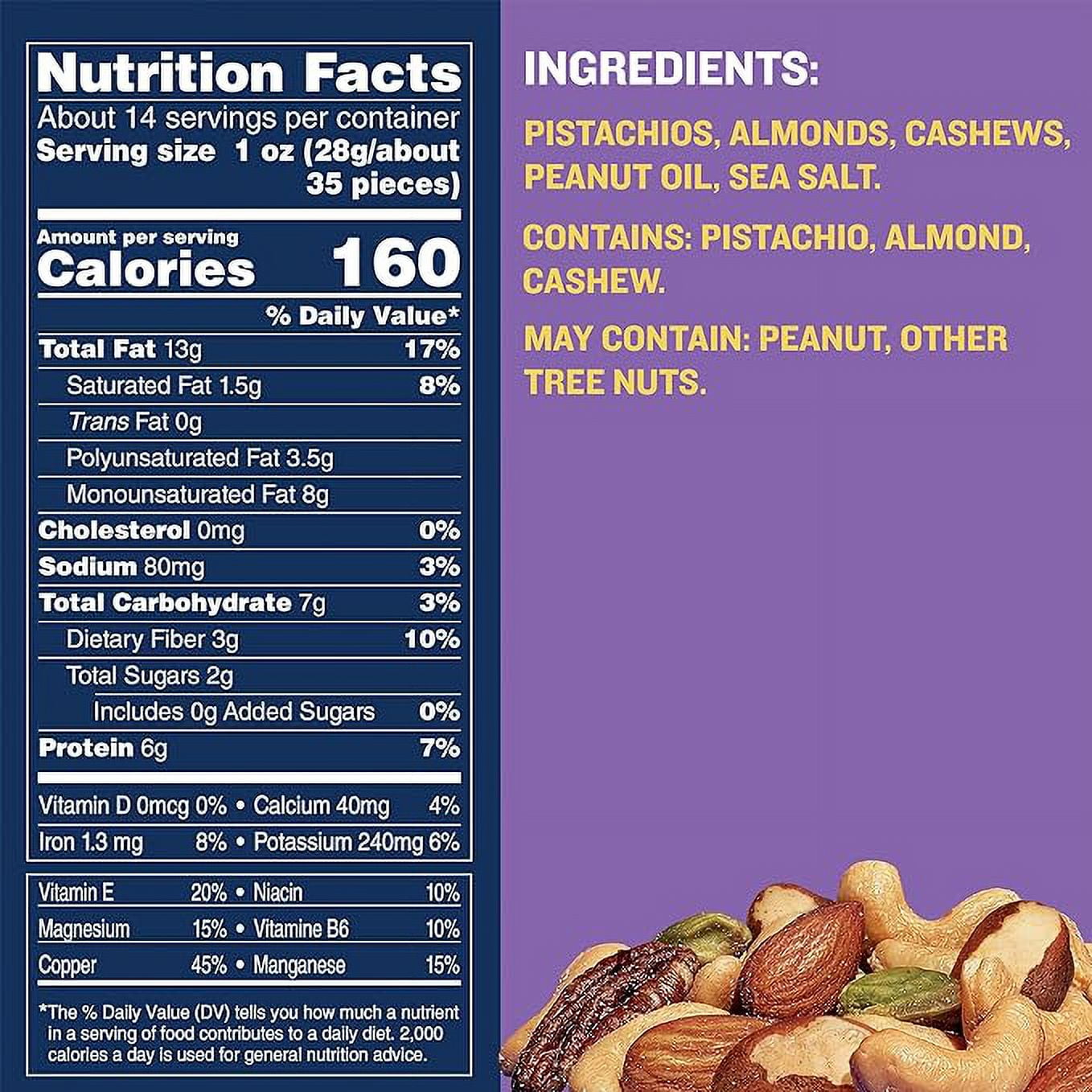 Planters Deluxe Pistachio Nut Mix (14.5 oz Canister) - Variety Nut Mix with Pistachios, Almonds & Cashews