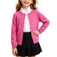 thumbnail image 2 of yillto Girls Cardigan Sweater Button down Knit Long Sleeve Cute Uniform Cardigans Crewneck Fall Clothes, 2 of 6