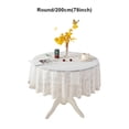 thumbnail image 3 of Inteprter Mantel elegante con experiencia de comedor de encaje en diferentes patrones, cubierta de duradera y fácil de lavar Mostrada flor de hielo 200cm, 3 of 6
